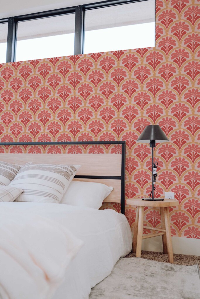 Fancy Walls Coral Art Deco wallpaper for accent walls peel and stick