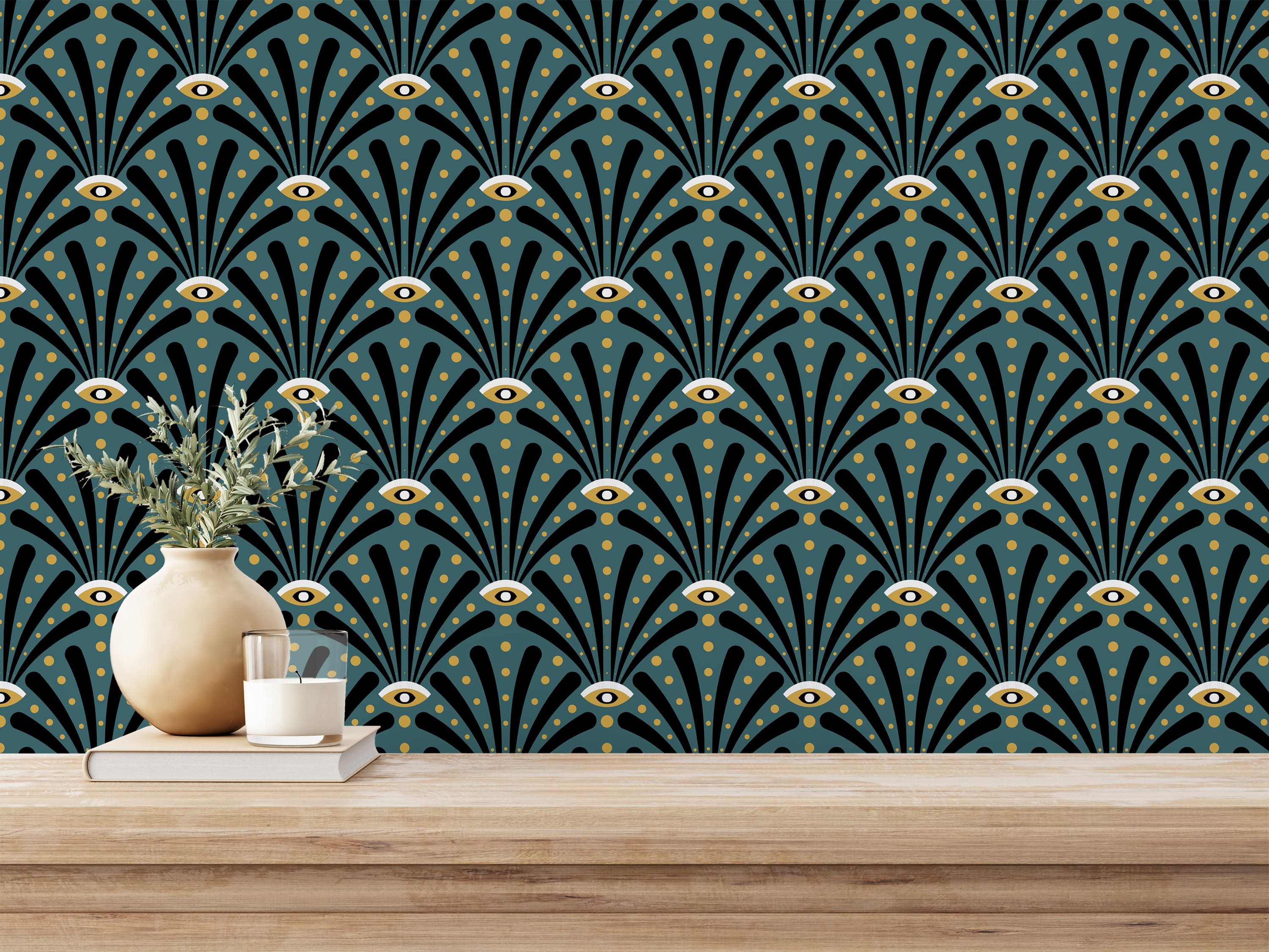 Peacock art nouveau vintage wallpaper For Living Rooms  Paper Plane Design