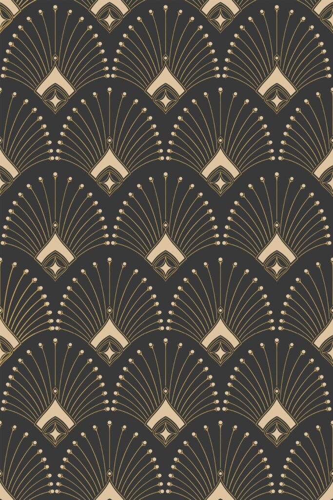 Pattern repeat of Art deco modern removable wallpaper design