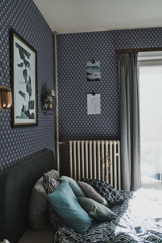 Fancy Walls removable wallpaper with Blue Damask design