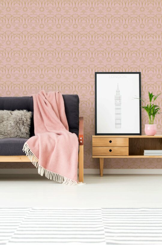 Pink Art Deco self adhesive wallpaper