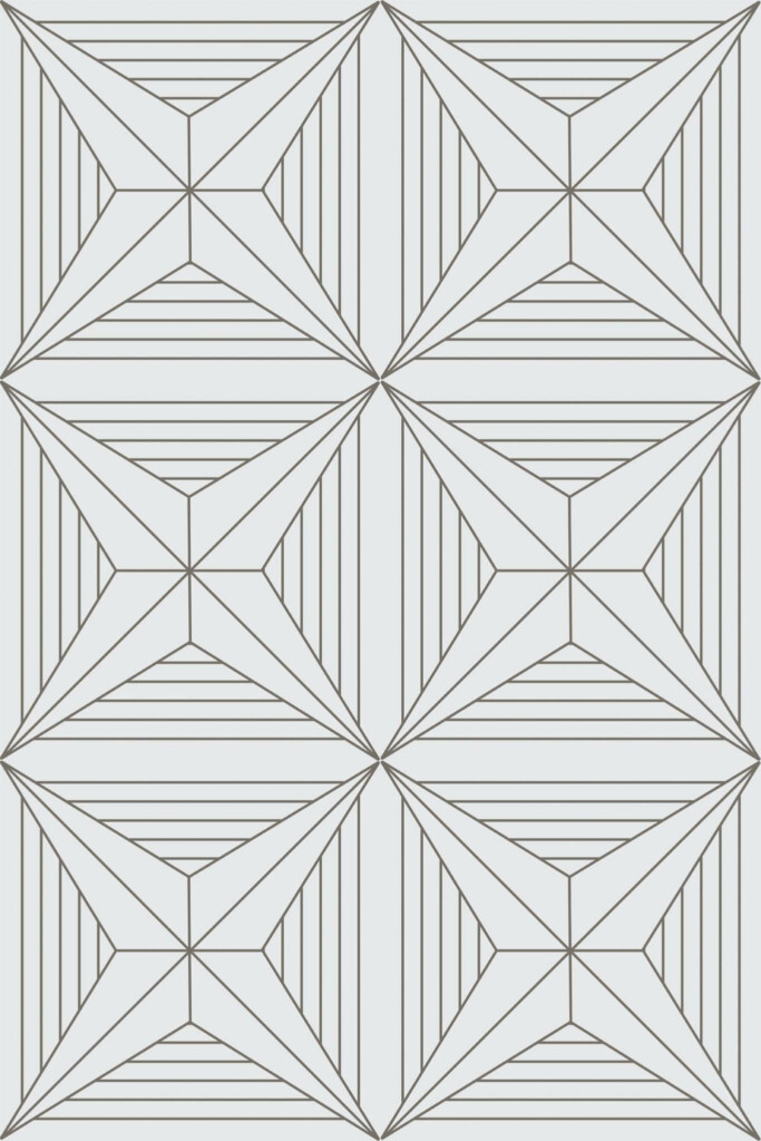 Pattern repeat of Art Deco star removable wallpaper design