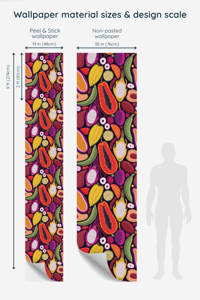 Fancy Walls tropical fruit self-adhesive wallpaper