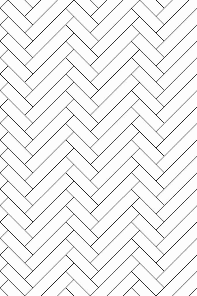 Pattern repeat of Asymmetric herringbone removable wallpaper design