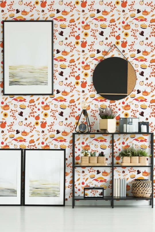 orange thanksgiving unpasted wallpaper