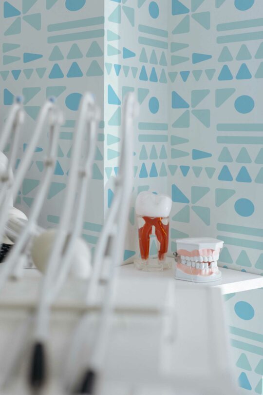 Azure Dental Harmony traditional wallpaper from Fancy Walls