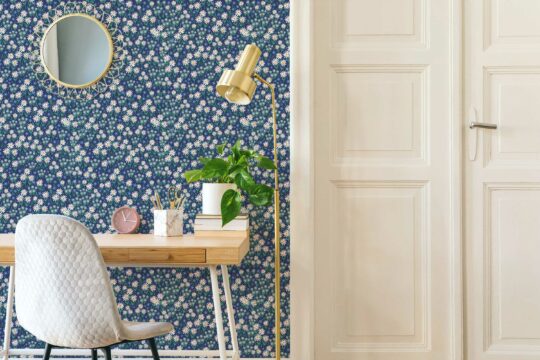 Blue Tiny Flowers self-adhesive wallpaper by Fancy Walls