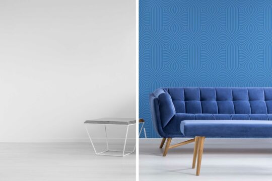 Blue Geometric Impressions self-adhesive wallpaper by Fancy Walls