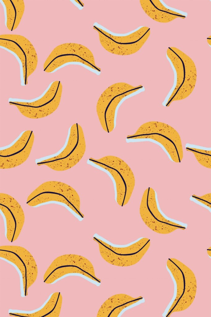 Pattern repeat of Banana removable wallpaper design