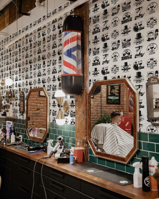 barber shop wallpaper peel and stick or non-pasted