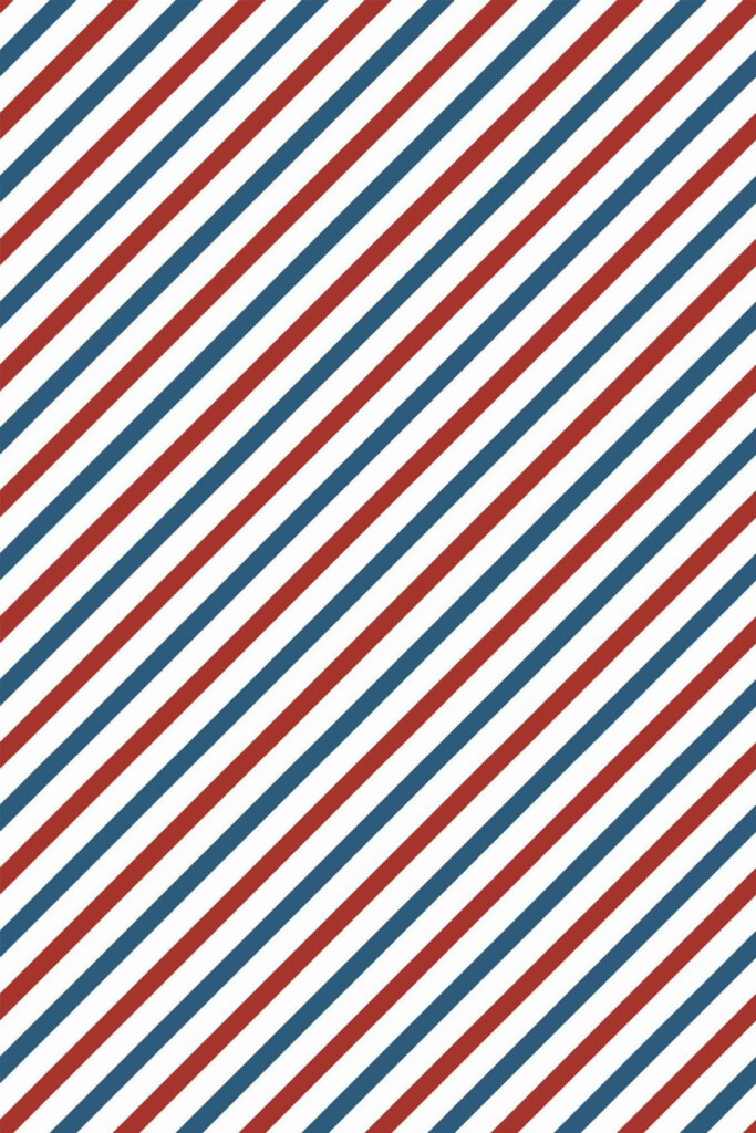 Pattern repeat of Barber shop stripes removable wallpaper design