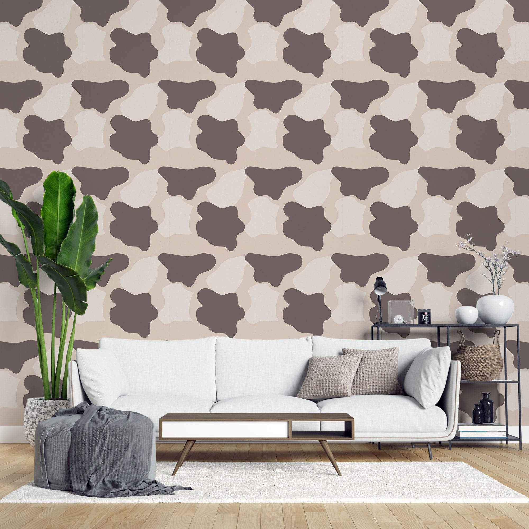 Brown cow print wallpaper - Peel and Stick or Non-Pasted