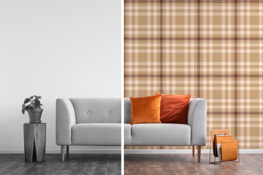 vintage tartan non-pasted wallpaper