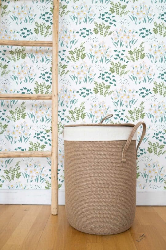 floral laundry room wallpaper