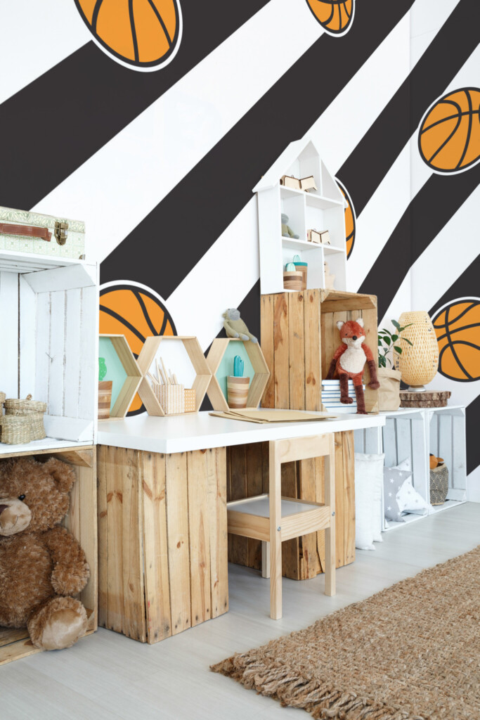 Fancy Walls basketball wall mural peel and stick.