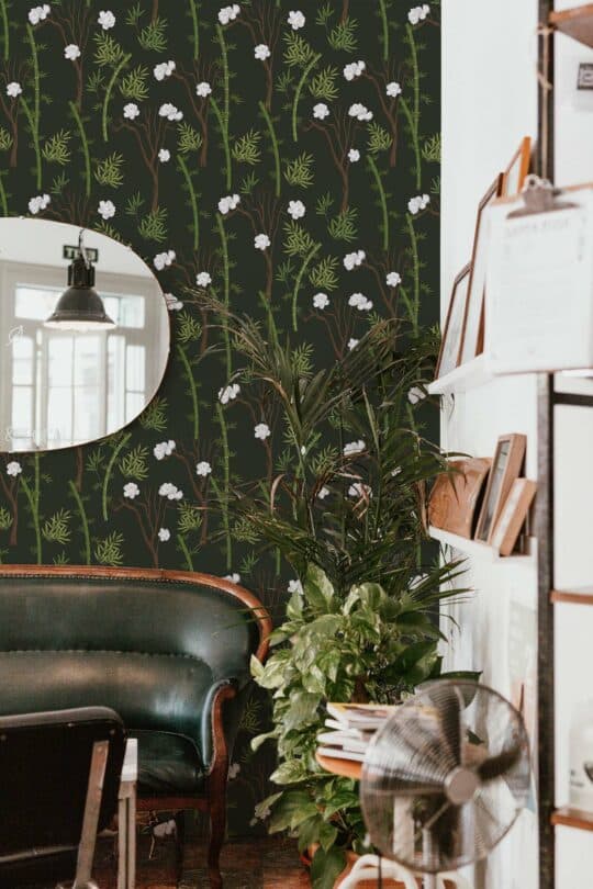 contemporary botanical non-pasted wallpaper