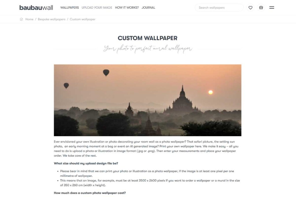 Bau Bau Wall print on demand wallpaper service
