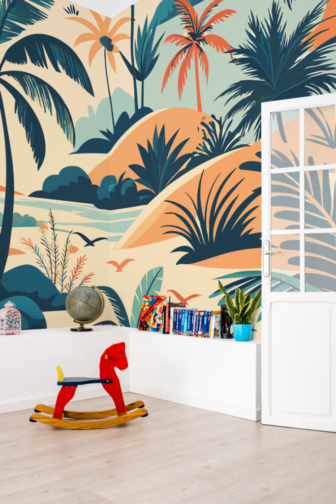 Fancy Walls peel and stick wall murals with blue beach