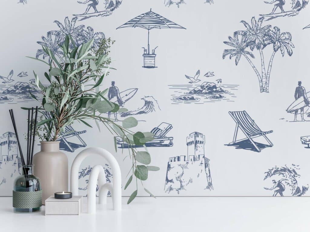 Toile beach Wallpaper - Peel and Stick or Non-Pasted