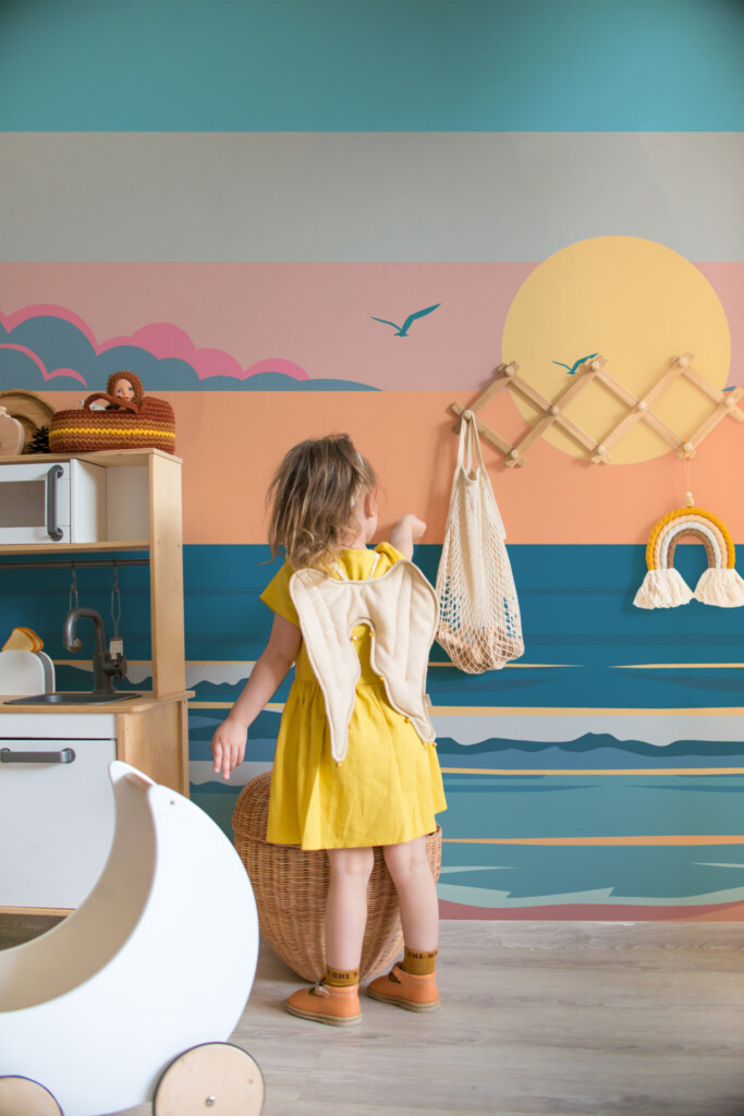 Fancy Walls peel and stick wall murals with beach sunset