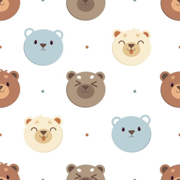 Cute bear removable wallpaper