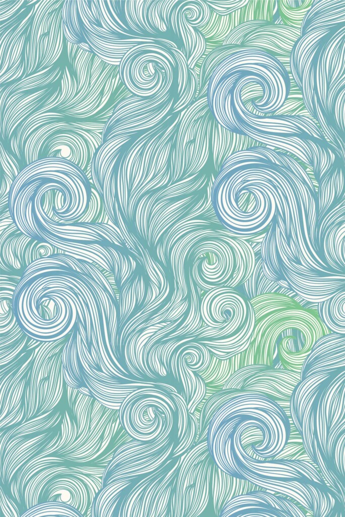 Fancy Walls Beautiful Windy Waves peel and stick wallpaper