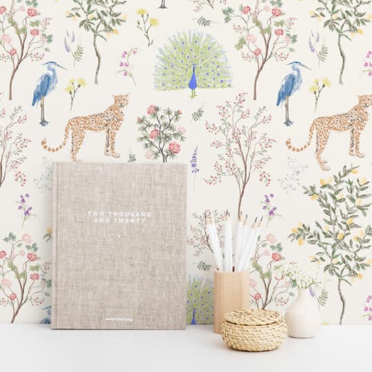 botanical menagerie non-pasted wallpaper