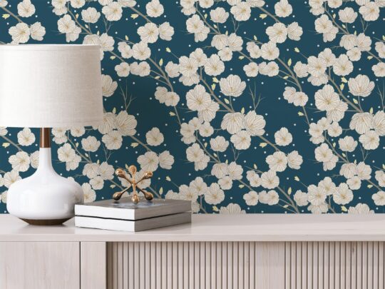 blue and white bedroom peel and stick removable wallpaper
