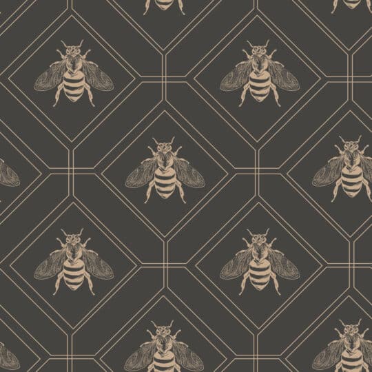 art deco bee non-pasted wallpaper