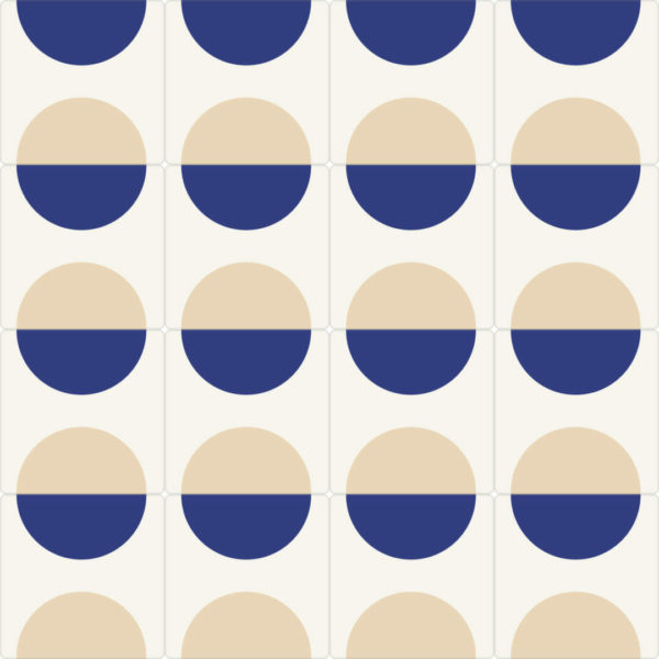 beige and blue circle traditional wallpaper
