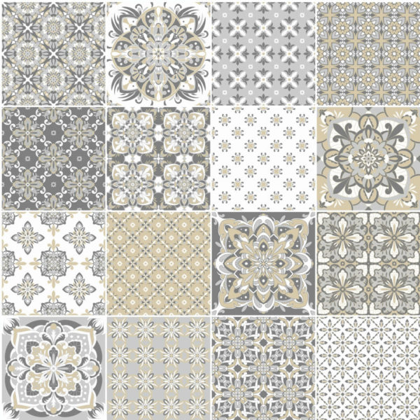 beige and gray mosaic tile removable wallpaper