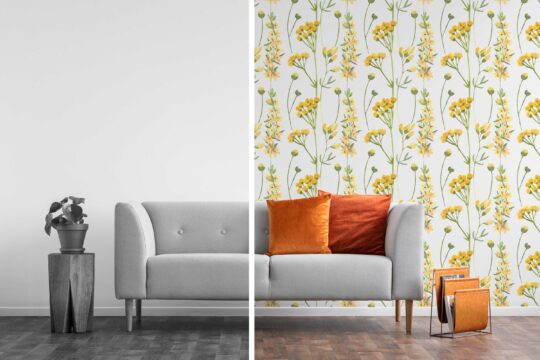 Beige Bloom Bliss removable wallpaper by Fancy Walls