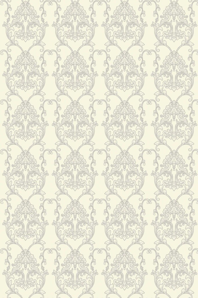 Fancy Walls Beige Damask unpasted wallpaper for restaurant decor