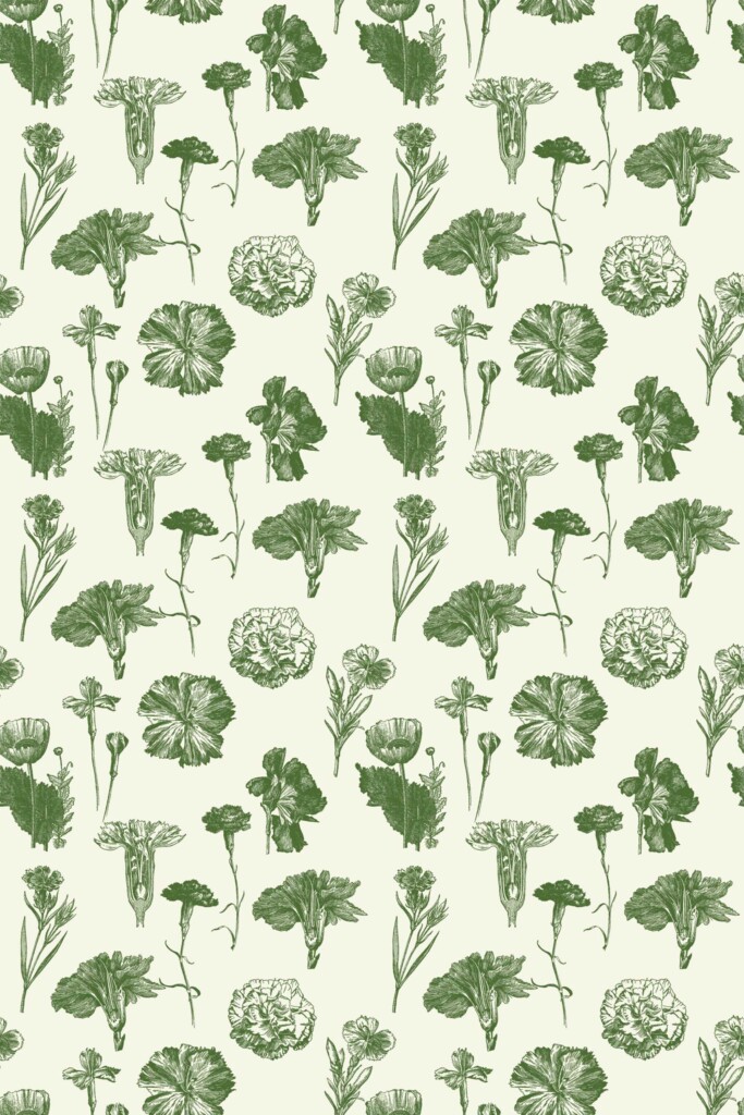 Fancy Walls beige floral botanical wallpaper for walls in kitchen decor