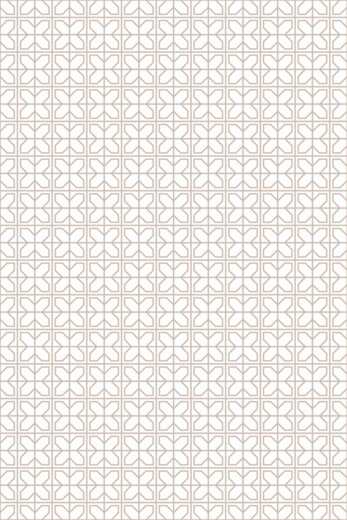 Pattern repeat of Beige geometric tile removable wallpaper design