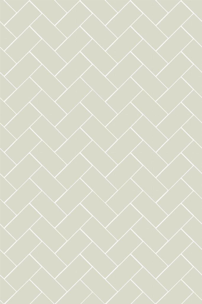 Pattern repeat of Beige herringbone tile removable wallpaper design