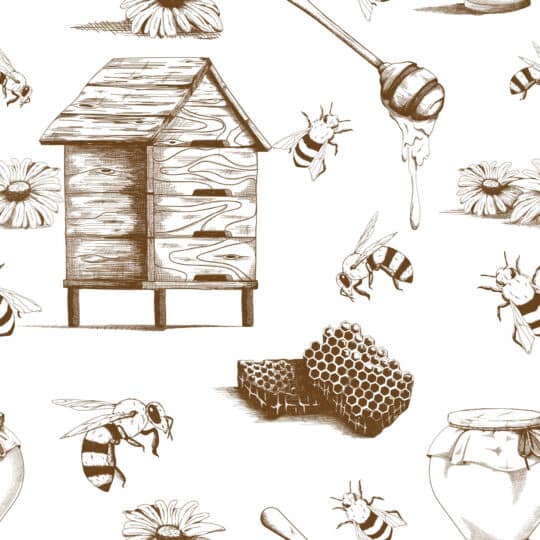 bee beige traditional wallpaper