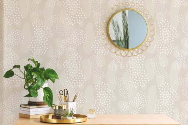 Abstract dotted peel and stick wallpaper