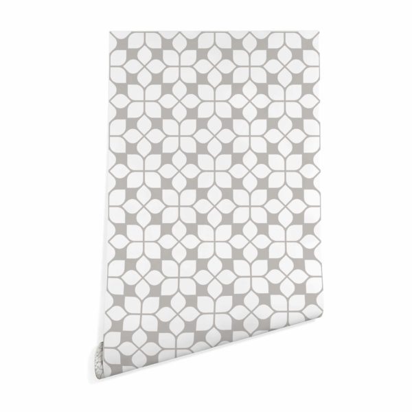Geometric flower tile sticky wallpaper