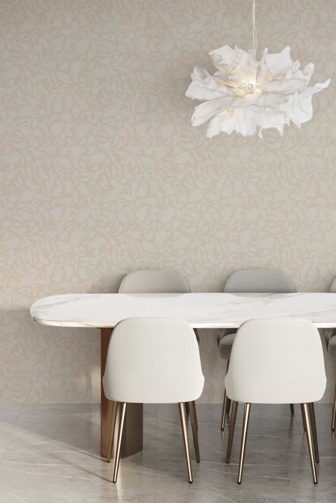 Fancy Walls botanical self-adhesive wallpaper in beige paisley