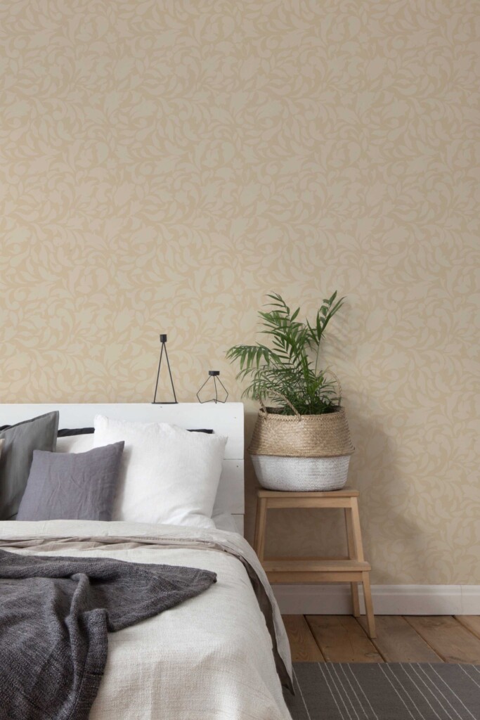 Botanical style self-adhesive wallpaper by Fancy Walls. Blush Paisley Layne Botanical wallpaper in collaboration with Dream Green DIY peel and stick or non-pasted