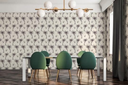 Palm toile pattern sticky wallpaper