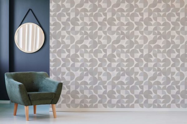 Mid- century geometric peel and stick removable wallpaper