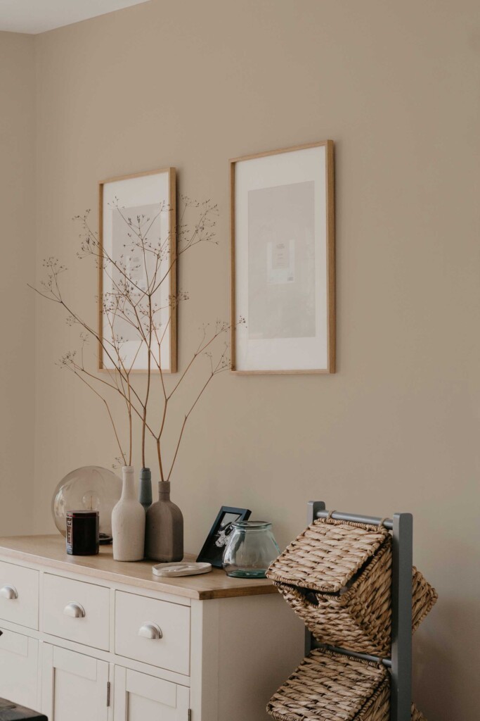 Fancy Walls traditional wallpaper in subtle beige brings minimalist beauty to your walls and works across multiple interiors