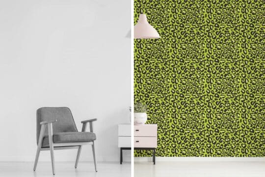 green leopard removable wallpaper