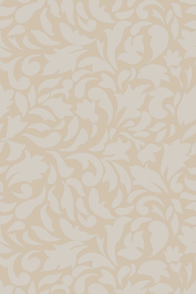 Soft beige paisley wallpaper for walls by Fancy Walls