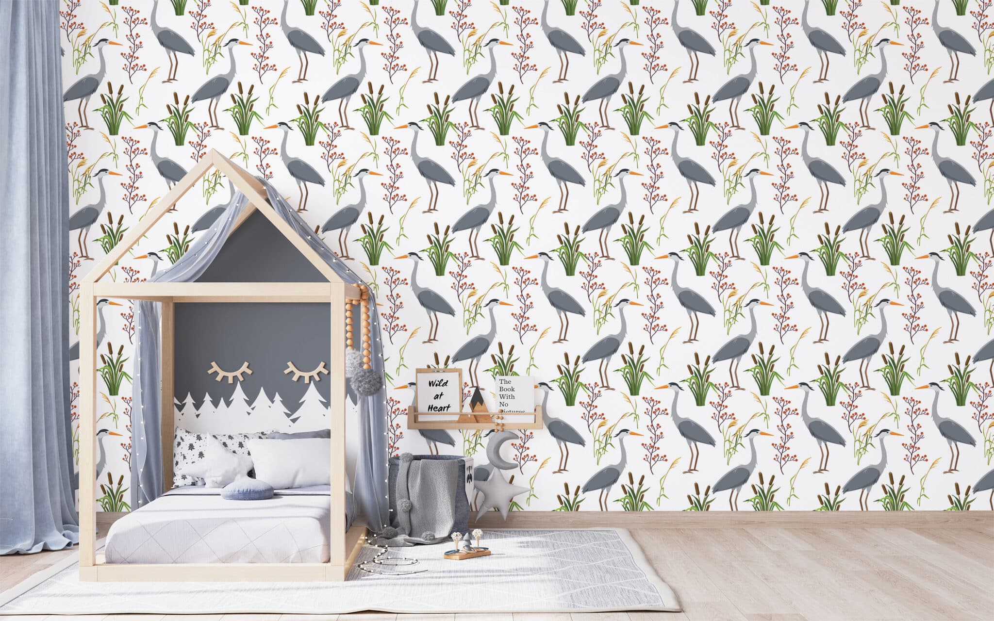 Modern Bird Wallpaper Peel And Stick Or Non Pasted Save 25   Bird Gray And Green Traditional   2048x1280 