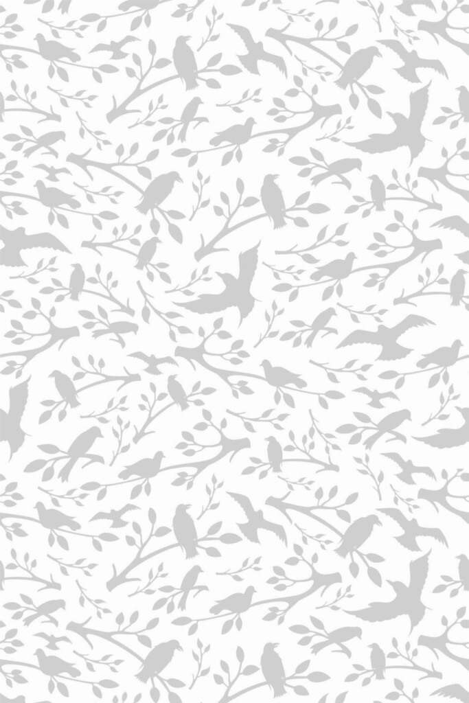 Pattern repeat of Bird removable wallpaper design
