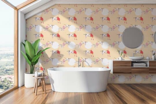 chinoiserie beige traditional wallpaper