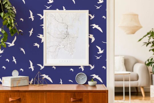 white birds non-pasted wallpaper